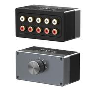 Cubilux AS-R4 - Selettore audio RCA a 4 canali, commutatore AUX bidirezionale a 4 vie, stereo, 1 ingresso a 4 uscite, interruttore RCA da 4 ingressi a 1 uscita