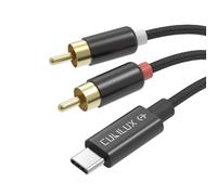 Cubilux Cavo di acquisizione audio da RCA a USB C, ingresso RCA a tipo C, ad alta risoluzione, 96 KHz/24 bit, cavo di registrazione analogico-digitale per cassette, mixer e lettori CD, 1,5 m (non per