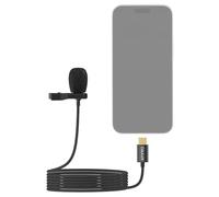 Cubilux Microfono lavalier USB tipo C per iPhone 16/16+/16 Pro Max, microfono da bavero trasparente unidirezionale cablato, compatibile con Galaxy S25/S25+/S25 Ultral, Pixel 9/8/7 Pro, per