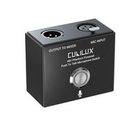 Cubilux MMX-2 XLR Push-to-Talk (PTT) Mic Switch - 48V Phantom Power Pass-Through | Indicatore LED | 1/4" ARRI Mount - Alluminio Momentary MIC On Switcher per Podcasting e Streaming