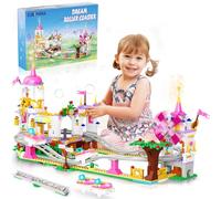CUBIMANA Amico Roller Coaster Building Kit - 719 Pezzo Ragazze Città Parco Divertimento Roller Coaster Building Kit Parco Giochi Mulino Vento Regalo di Compleanno Giocattolo per Bambini Ragazze Età 6+