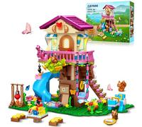 CUBIMANA Giocattoli da costruzione per case sull'albero con luce LED - 618 pezzi Set da costruzione per case sull'albero, Set da costruzione per case a 3 piani, Regali per bambini Ragazze Ragazzi