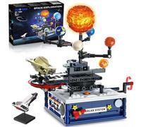CUBIMANA Sistema Solare Set di costruzione con luce - esplorazione spaziale rotazione giocattoli da costruzione con 8 pianeti e razzi 775 PCS scienza blocchi di costruzione regali per bambini di età 6