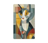 Cubist Cat Forme geometriche astratte Single Toggle Blank Wall Plate Cover decorativa 1 banda per cucina camera bagno Dimensioni 11,4 x 7 cm