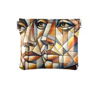 Cubist Faces - Portafoglio da donna, colore: marrone, Volti Cubisti Marrone, 4.33x3.74In, Volti Cubisti Marrone