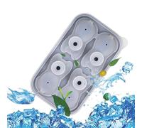 Cubito di ghiaccio 3D 3D - VASSO 4 Cavie siliconiche Qualità alimentare, flessibile Easy Demold | Cubi di ghiaccio che cola per cani cocktail cooktails festival frigorifero usa lo scenario