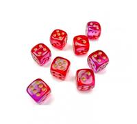 Cubo - 12mm - Gemini Traslucido Red-Violet/Oro (Set di Dadi 36 X W6)