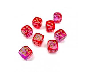 Cubo - 12mm - Gemini Traslucido Red-Violet/Oro (Set di Dadi 36 X W6)