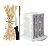 CUBO ARROSTICINI 64 Pcs. Professionale - Macchina per Arrosticini, Spiedini di Carne, Pesce, Kebab, Souvlaki - Migliore e Facile Produzione domestica + Accessori