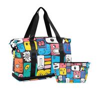 Cubo astratto viaggio viaggio notturno borsone bagaglio a mano durante la notte bagaglio e bagaglio con cinghia regolabile per escursionismo multifunzionale cubo astratto, 1 taglia, cubo astratto, 1