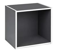 Cubo Contenitore Libreria 35x29x35 cm Legno MDF Grigio Ardesia Modulare