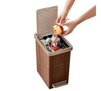 Cubo De Basura De La Cocina - Pedal Y Tapa De Cierre Suave | Acero Inoxidable Antihuella | Papelera Con Pedal De Cierre Suave | Papelera Compacta Para Sala De Estar, Baño, Garaje, Dormitorio, Oficina,