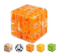 Cubo del labirinto puzzle di grandi labirinti 3D - sfidante teaser cerebrale con sfera in acciaio, Game IQ di addestramento logico per sollievo da stress (Orange)
