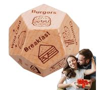 Cubo di appuntamenti per coppia - Gioco regalo di dadi decisionali alimentari, Cubi di decisione della cena riutilizzabili per compleanno, Natale, anniversario, Halloween e San