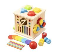 Cubo Di Attività In Legno - Centro Di Gioco Per 17 X 15,5 X 15 Cm, Giocattolo Di Motricità, Costruttore Cognitivo | Cubo Educativo Creativo Per Festa Di Compleanno, Sala Da Giochi, Ma