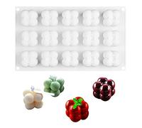 Cubo di Bolle in Silicone A 15 Cavità, Candele Stampo 3D Sfera, Stampo per Candele in Silicone, Facili da Sformare per Realizzare Candele Profumate, Cioccolato, Fondente, Gelato