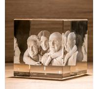 Cubo di Cristallo Personalizzato con Foto - Incisione 3D a Laser - Idea Regalo Personalizzabile con Fotografia e Scritta, per Famiglia, Laurea, Nozze, Fidanzati, San Valentino - C100 10x10x10 cm