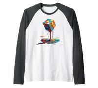 Cubo di Fusione Speed Cubing Vintage Puzzle Giovani & Amanti della Matematica Maglia con Maniche Raglan