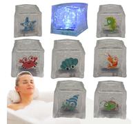 Cubo Di Ghiaccio A LED - Cubo Illuminato Da 2,7 Cm Con Sensore Liquido | 8pcs Pp Luci Da Bagno A Bagliore Multicolore | Decor Magic Slow Flash | Luce Della Vasca Divertente Per Bambini Play D'acqua Pe