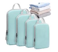 Cubo di imballaggio a compressione di viaggio - Set di 4 sacchetti di stoccaggio riutilizzabili per valigie | Sacchetti a vuoto per salvare lo spazio 'abbigliamento | Viaggi in viaggio per viaggi