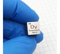 Cubo di metallo, cubi densità del, tavola periodica adatta come strumento didattico, una varietà(Dysprosium)