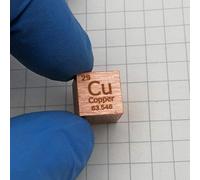 Cubo di metallo, cubo rame metallico da 0,39 pollici densità, tavola periodica degli elementi incisa al 99,9%
