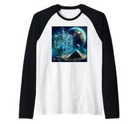 Cubo di Metatron Quarta Dimensione con Terra e Piramidi Maglia con Maniche Raglan