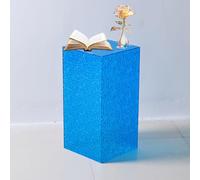 Cubo di presentazione con basi cave e scatola cava in acrilico, piatto trasparente a forma di onda d'acqua blu, espositore geometrico rettangolare per decorazione di finestre (60 cm)