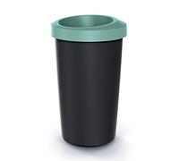 Cubo di riciclaggio 45L Keden in plastica con pratica verde aperta.