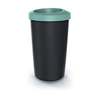 Cubo di riciclaggio Keden 25L con tapa aperta di colore verde pratico.