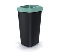 Cubo di riciclaggio Keden 25L con tapa aperta di colore verde pratico.