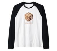 Cubo di Rubik alla melanina Maglia con Maniche Raglan