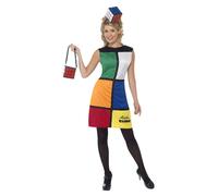 Cubo di Rubik Costume 1980s Rétro Donna 80s Vestito Adulti Uomo