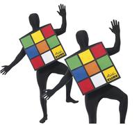 Cubo di Rubik Costume 80s Adulto Vestito 1980s Donna Uomo Set Nuovo