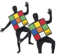 Cubo di Rubik Costume 80s Adulto Vestito 1980s Donna Uomo Set Nuovo