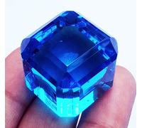 Cubo Di Topazio Blu Brasiliano 140 A 150 Ct Gemma Sciolta Con Certificato