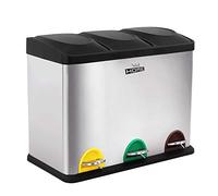 Cubo ecologico di riciclaggio 45 l di 3 scomparti, riciclaggio della spazzatura, cubi di riciclaggio, grande capacità, carta, vetro e plastica