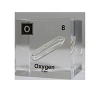 Cubo Elementi 5cm/2in Incapsulato in Lucite Acrilico Cristallino per Collezione Studenti, Insegnanti, Appassionati di Scienza-8-O Oxygen