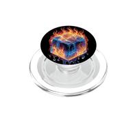 Cubo freddo con ghiaccio e fuoco costume per un look fresco PopSockets PopGrip per MagSafe