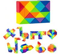 Cubo giocattolo antistress Puzzle a 24-48 cunei, grande giocattolo serpente magico arcobaleno, gioco rompicapo, regalini per feste, riempitivi per calze, per adulti e adolescenti, colore casuale 24 pa