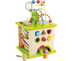 Cubo Gioco Multiattività Con Animali Forme Labirinti... In Legno