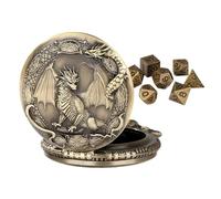 Cubo in metallo | Giocattolo portatile poliedro con custodia per orologi,sette da gioco - per giocatori principianti adulti regalo di viaggio