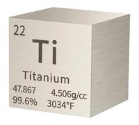Cubo in titanio da 10 mm, simbolo atomico Ti, puro al 99,95%, ideale per dimostrazioni scientifiche, include 1 pezzo