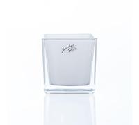 Cubo in vetro colorato vaso, vaso bianco 8 cm