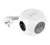 Cubo Induzione + USB 3 prese 16A+T + 3 caricatori USB, 2, 4A + caricatore a induzione Interruttore generale, cavo 1, 40 m 3G1, 5 mm2