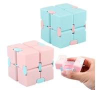 Cubo Infinito Fidget,2 Pezzi,Nuova Versione Fidget Finger Toy Sollievo dallo Stress e ansia,Giocattolo da Scrivania Cubo Infinito Magico,Mini Giocattoli Sensoriali Strumento,per Adulti e Bambini