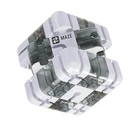 Cubo labirinto 3D, cubo labirinto in marmo 3D, cubo a rotola, puzzle Cube Maze, gioco di puzzle logico educativo sensoriale, giocattolo regalo per bambini dai 3 anni in su, bambini e adulti (grigio)
