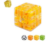 Cubo Labirinto 3D, Giocattolo Rompicapo Labirinto, Giocattolo di Addestramento Cerebrale per Consapevolezza Spaziale, Regalo Educativo di Gioco di Concentrazione per Adulti Adolescenti per sol Yellow