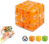 Cubo Labirinto 3D, Giocattolo Rompicapo Labirinto, Giocattolo di Addestramento Cerebrale per Consapevolezza Spaziale, Regalo Educativo di Gioco di Concentrazione per Adulti Adolescenti per sol Orange
