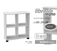 CUBO LIBRERIA h686024 CM SCAFFALE BASSO MOBILETTO MODERNO LEGNO BIANCO PERLA